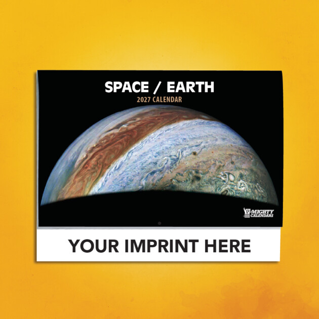 2027 Space / Earth Calendar Cover with Black Imprint