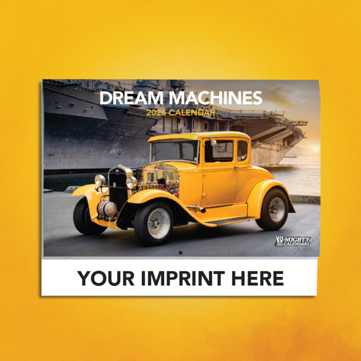 2026 Dream Machines Calendar Cover with Black Imprint