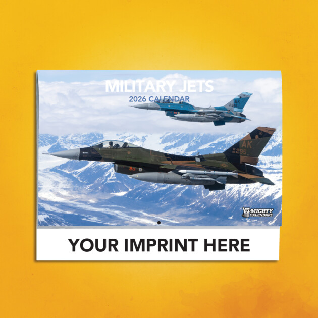 2026 Military Jets Calendar Cover with Black Imprint