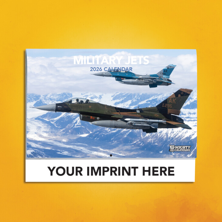 2026 Military Jets Calendar Cover with Black Imprint