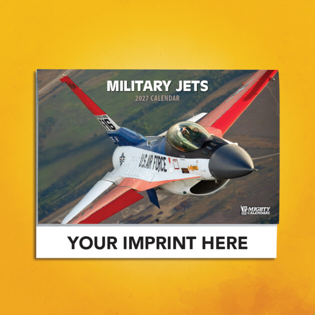 2027 Military Jets Calendar Cover with Black Imprint