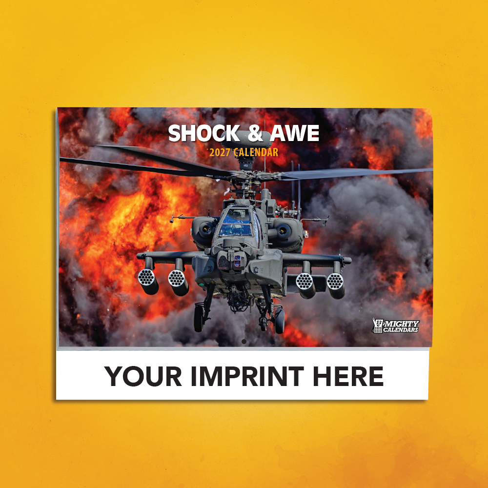 2027 Shock & Awe Calendar Cover with Black Imprint
