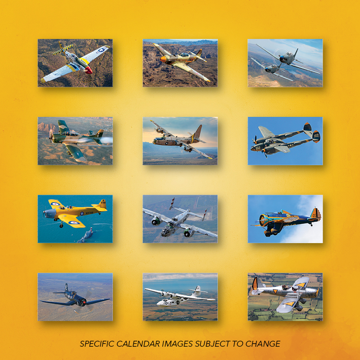 Collage of each monthly calendar image for Ghost Warbirds 2027
