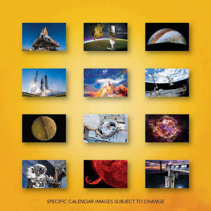 Collage of each monthly calendar image for Space / Earth 2027