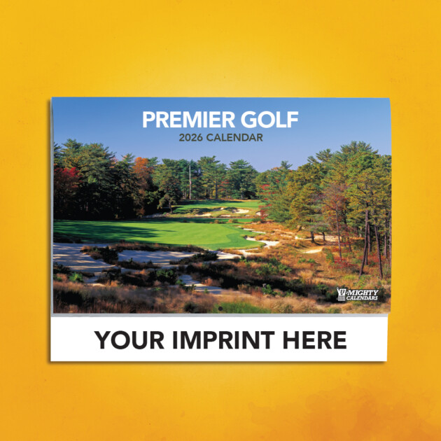 2026 Premier Golf Calendar Cover with Black Imprint