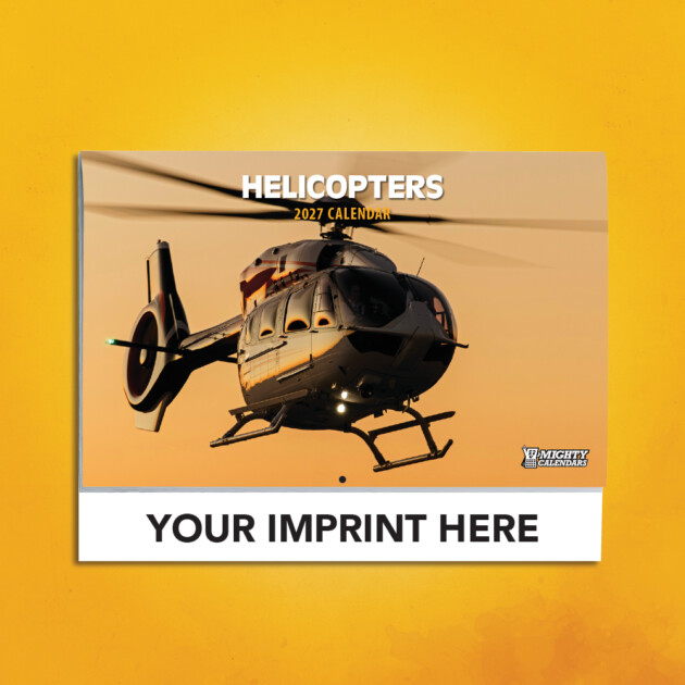 2027 Helicopters Calendar Cover with Black Imprint