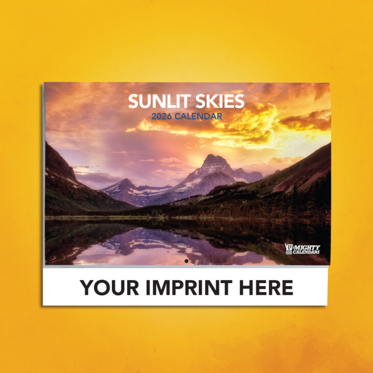 2026 Sunlit Skies Calendar Cover with Black Imprint