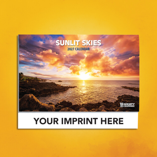 2027 Sunlit Skies Calendar Cover with Black Imprint