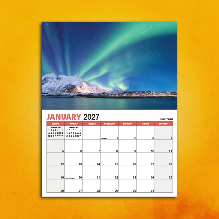 2027 Sunlit Skies January Spread
